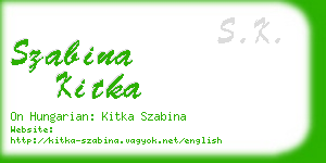 szabina kitka business card